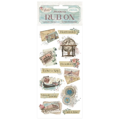 6 Pack - Stamperia Rub-On 4"X8.5"-Venice City of Art letters - 5A0031RK-1H3C5 - 5993110044475