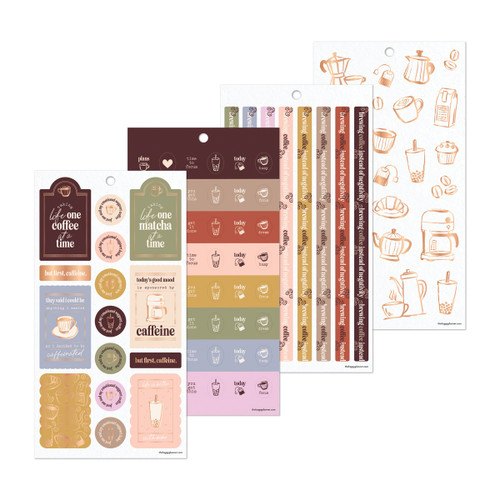 3 Pack - Happy Planner Sticker Value Pack 30/Sheets-Coffee & Caffeine - 5A003GX2-1HC06