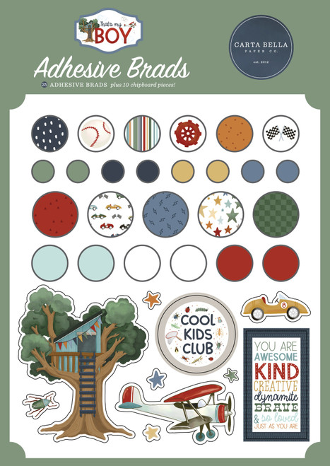 6 Pack - Carta Bella Decorative Brads-That's My Boy - 5A002KVC-1GMGK - 732388447923