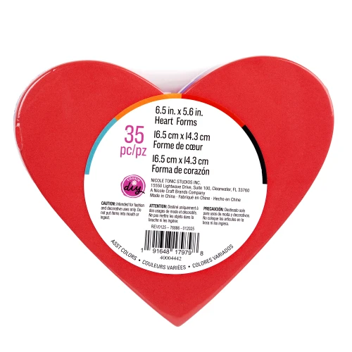 6 Pack - CousinDIY Foam Cutouts 6.5" 35/Pkg-Heart - 5A002LT8-1GNH6 - 191648179798