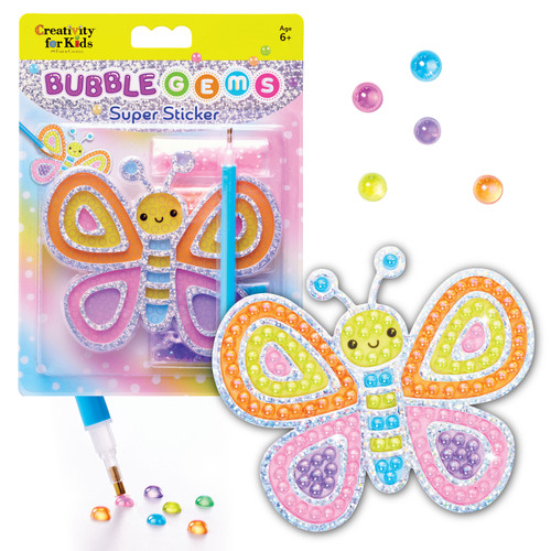 6 Pack - Creativity for Kids Bubble Gems(TM) Super Sticker Kit-Butterfly - 5A0029YW-1GDDS
