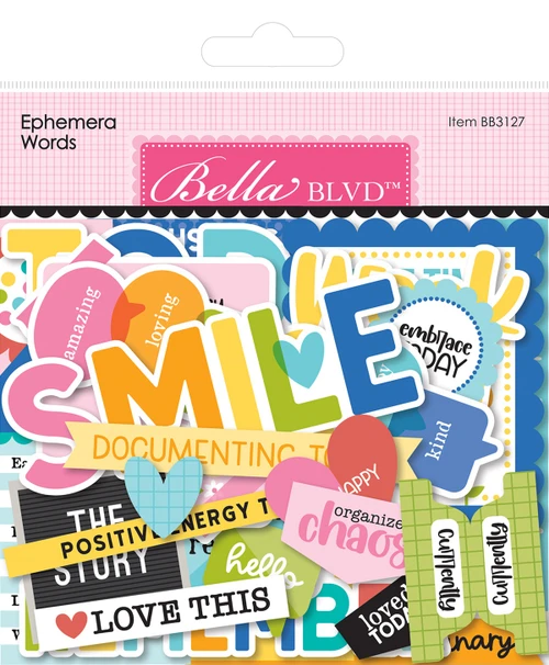 6 Pack - Bella Blvd Cardstock Ephemera-Words, Documented - 5A0034KK-1H677 - 810176551271