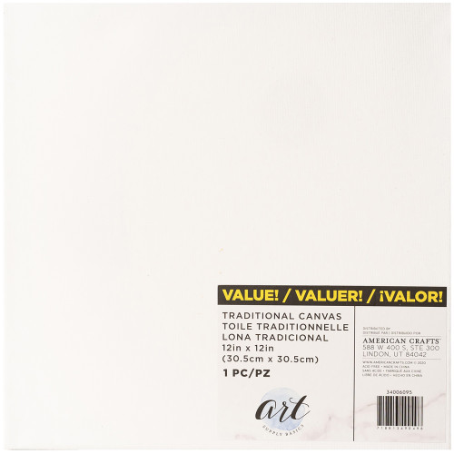 9 Pack - American Crafts Art Supply Basics Traditional Canvas-12"X12" - 34006095 - 718813490498