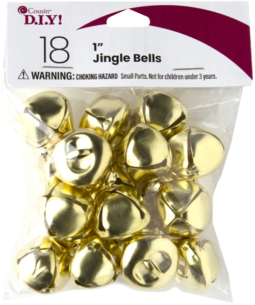 6 Pack - CousinDIY Jingle Bells 1" 18/Pkg-Gold - 40000635-635 - 191648094985