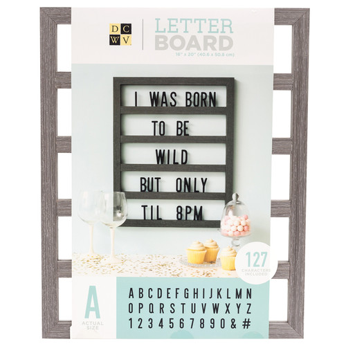 6 Pack - DCWV Backless Letterboard 16"X20"-Grey Oak - 614943 - 611356149437