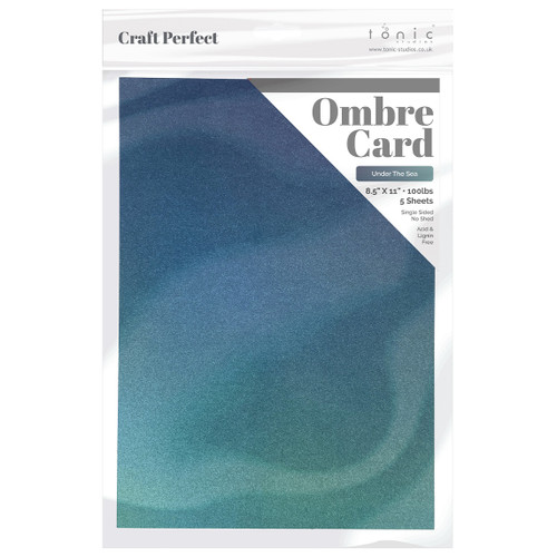 6 Pack - Craft Perfect Ombre Glitter Cardstock 8.5"X11"-Under The Sea - OMBREGLT-8921E - 841079189216