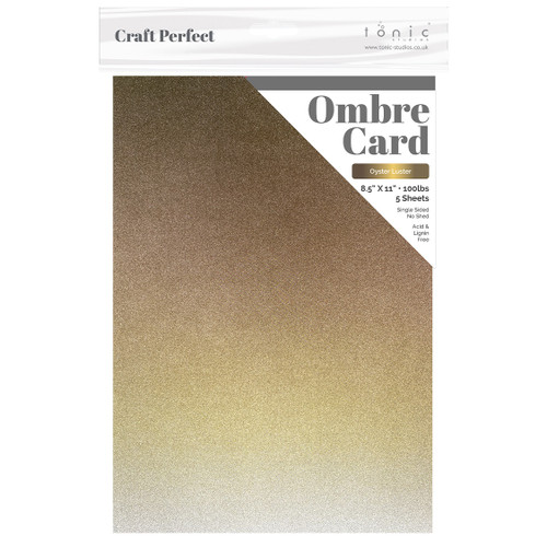 6 Pack - Craft Perfect Ombre Glitter Cardstock 8.5"X11"-Oyster Luster - OMBREGLT-8922E - 841079189223