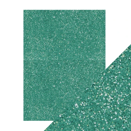 6 Pack - Craft Perfect Glitter Cardstock 8.5"X11"-Turquoise Lake - GLTTRCRD-9974E