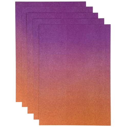 6 Pack - Craft Perfect Ombre Glitter Cardstock 8.5"X11"-Arabian Nights - OMBREGLT-8925E