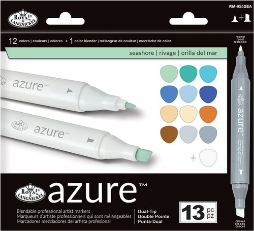 3 Pack - Royal & Langnickel(R) Azure Marker Set 13/Pkg-Seashore Colors - RM-95-5SEA - 090672369222