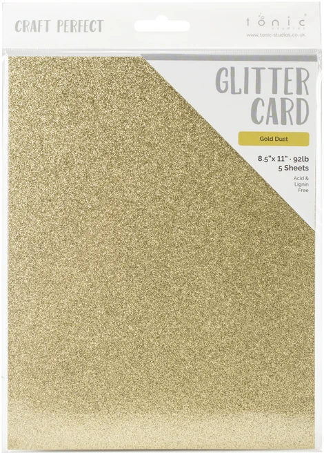 6 Pack - Craft Perfect Glitter Cardstock 8.5"X11"-Gold Dust - GLTTRCRD-9960E - 818569029604