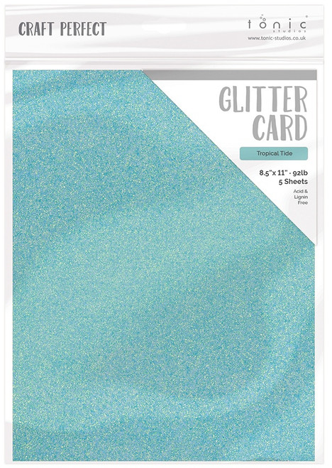 6 Pack - Craft Perfect Iridescent Glitter Cardstock 8.5"x11"-Tropical Tide - 5A0022NN-9970E - 818569029703