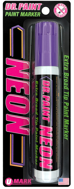 12 Pack - U-Mark Dr. Paint Neon Extra Broad Tip Paint Marker Carded-Purple - 5A0026XC-1G9BT - 819472014091