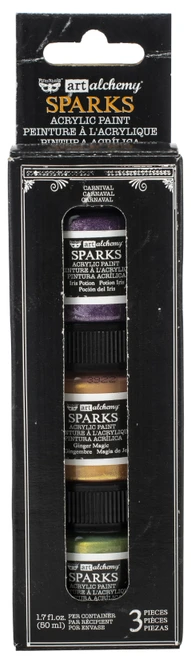 3 Pack - Finnabair Art Alchemy Sparks Acrylic Paint Set 3/Pkg-Carnival, 1.7 Fl Oz Each - 965402 - 655350965402