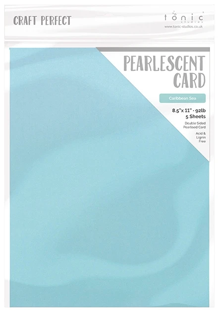 8 Pack - Craft Perfect Pearlescent Cardstock 8.5"X11" 5/Pkg-Caribbean Sea - PEARL-9547 - 818569025477