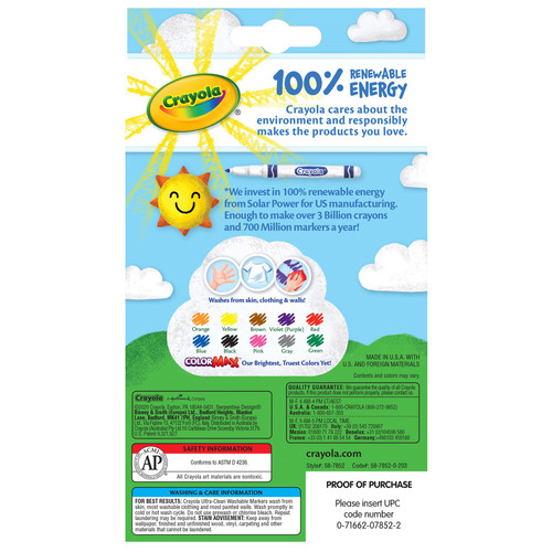 6 Pack - Crayola Ultra-Clean Fine Line Washable Markers 10/Pkg-Classic Colors - 58-7852