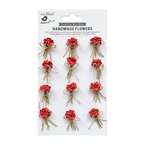 6 Pack - Little Birdie Paper Bouquet 12/Pkg-Love and Roses - BOUQT12-82759 - 8903236650228