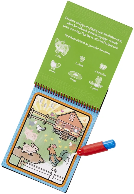6 Pack - Melissa & Doug On The Go Water Wow!-On The Farm - MD9232