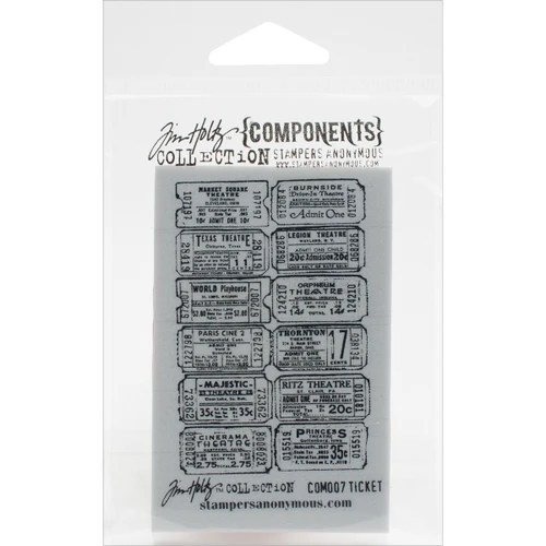6 Pack - Tim Holtz Cling Stamp 2.5"X3.5"-Ticket - COM-007 - 653341830715
