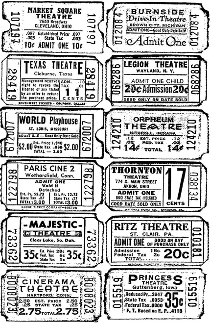 6 Pack - Tim Holtz Cling Stamp 2.5"X3.5"-Ticket - COM-007