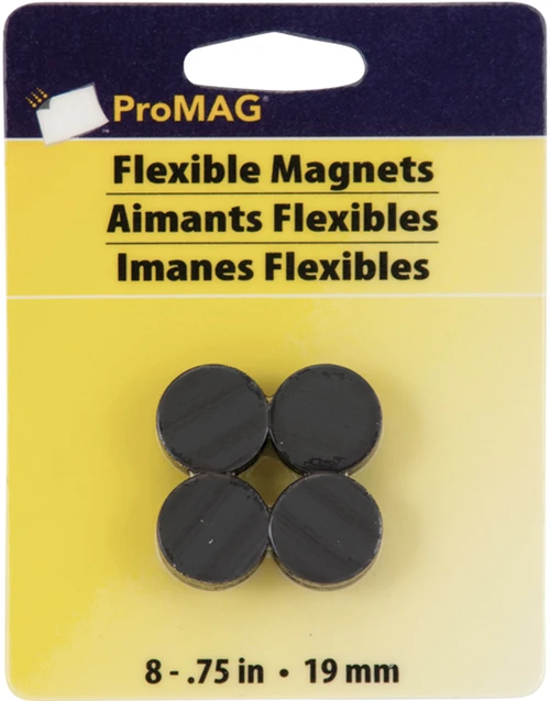 12 Pack - ProMag Flexible Round Magnets 8/Pkg-.75" - 12357 - 015377123573