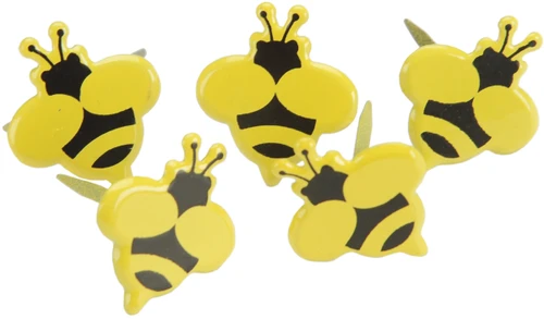 6 Pack - Eyelet Outlet Shape Brads 12/Pkg-Bumble Bees - QBRD-663 - 879693006633