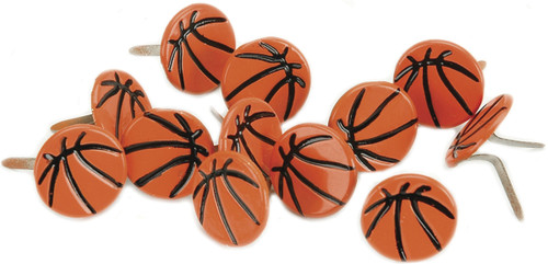 6 Pack - Eyelet Outlet Shape Brads 12/Pkg-Basketballs - QBRD2-204D - 879693005186