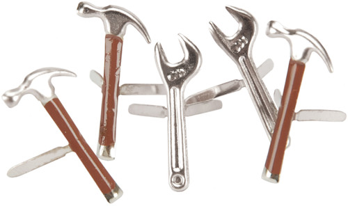 6 Pack - Eyelet Outlet Shape Brads 12/Pkg-Tool Mate - QBRD2-656