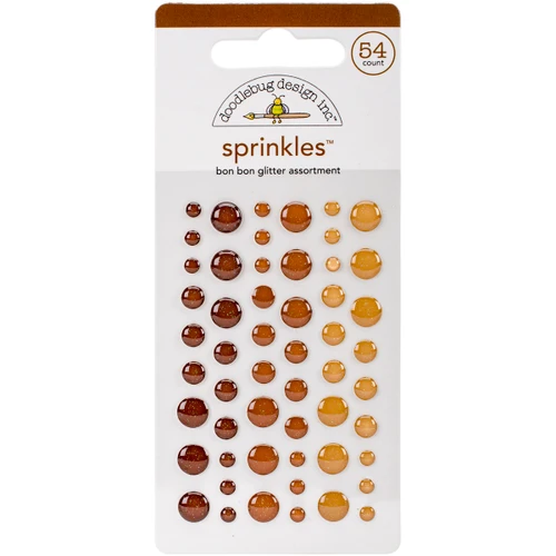 6 Pack - Doodlebug Sprinkles Adhesive Glitter Enamel Dots 54/Pkg-Bon Bon - MONOSG-4543 - 842715045439