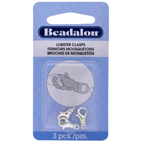 6 Pack - Beadalon Lobster Swivel Clasps 15mm 3/Pkg-Silver-Plated - 315B-032 - 035926076693