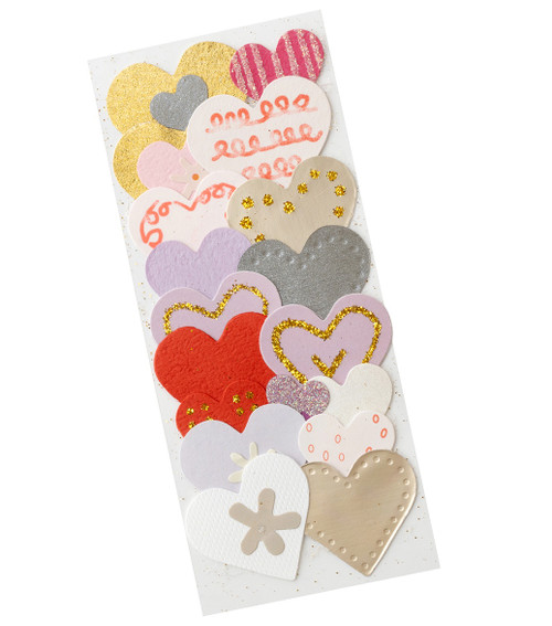 6 Pack - Jolee's By You Dimensional Stickers-Pink & Gold Hearts - JJCF010B