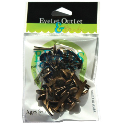 6 Pack - Eyelet Outlet Round Brads 8mm 40/Pkg-Brushed Brass - BRD8MM-247B - 810787020081