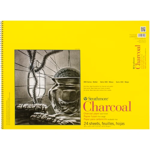 3 Pack - Strathmore Charcoal Spiral Paper Pad 18"X24"-24 Sheets - 330180 - 012017380181