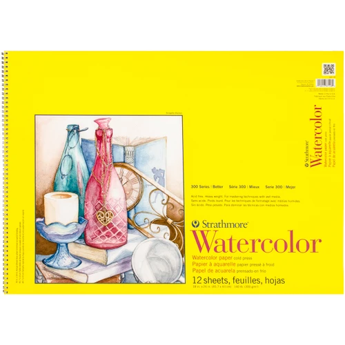 3 Pack - Strathmore Watercolor Spiral Paper Pad 18"X24"-12 Sheets - 360180 - 012017371189