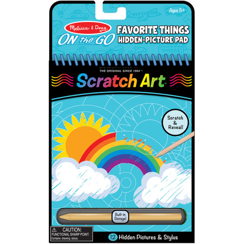 6 Pack - Melissa & Doug On The Go Scratch Art Hidden Picture Pad-Favorite Things - MDHPP-9418 - 000772094184