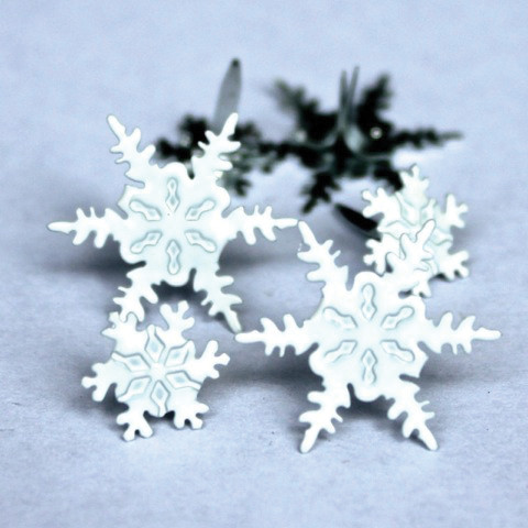 6 Pack - Eyelet Outlet Shape Brads 12/Pkg-Snowflakes - QBRD2-15
