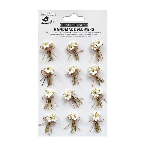 6 Pack - Little Birdie Paper Bouquet 12/Pkg-Shabby Chic - BOUQT12-82764 - 8903236650273