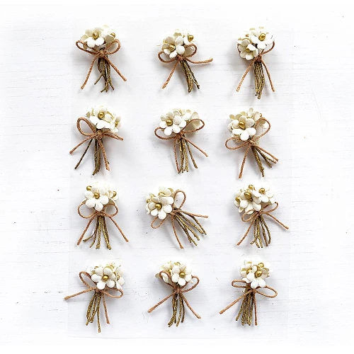 6 Pack - Little Birdie Paper Bouquet 12/Pkg-Shabby Chic - BOUQT12-82764