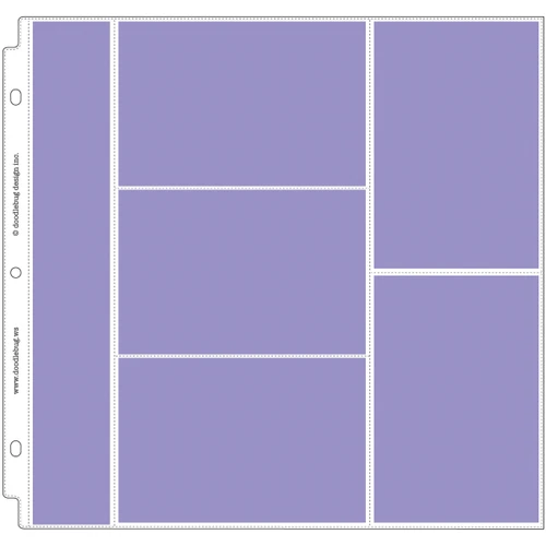 6 Pack - Doodlebug Page Protectors 12"X12" 12/Pkg-(1) 2"X12", (3) 6"X4" & (2) 4"X6" Pocket - DB3494 - 842715034945