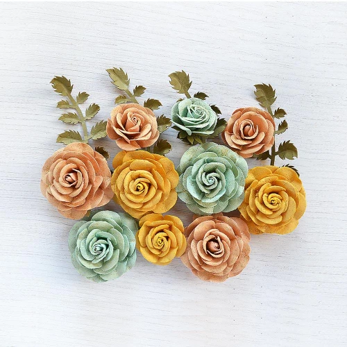 6 Pack - Little Birdie Whitney Paper Flowers 14/Pkg-Sunshine And Lemonade - CR79759