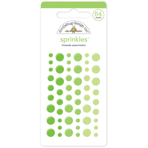 6 Pack - Doodlebug Sprinkles Adhesive Glossy Enamel Dots-Limeade, 54/Pkg - MONOS-4009 - 842715040090