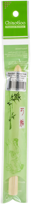 6 Pack - ChiaoGoo Bamboo Crochet Hook 6"-Size P/11.5mm - 1022-P - 0812208021103