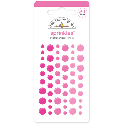 6 Pack - Doodlebug Sprinkles Adhesive Glossy Enamel Dots-Bubble Gum Dots 54/Pkg - MONOS-4005 - 842715040052
