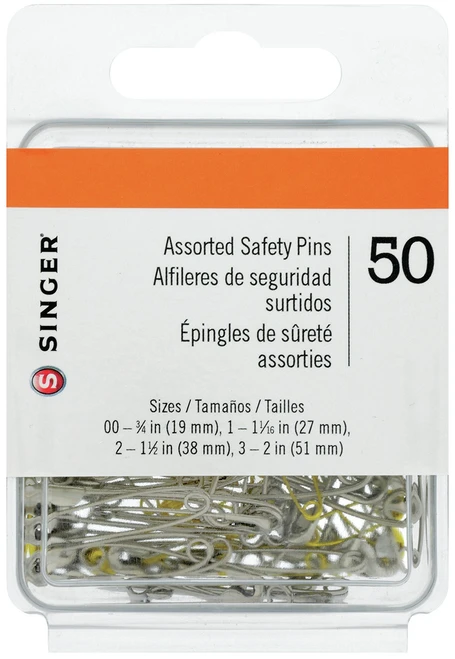12 Pack - SINGER Safety Pins-Sizes 00 To 3 50/Pkg - 00225 - 075691002251