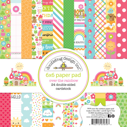 6 Pack - Doodlebug Double-Sided Paper Pad 6"X6" 24/Pkg-Over The Rainbow - DB7979 - 842715079793