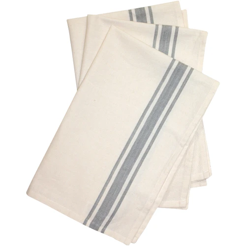 4 Pack - Aunt Martha's Stitch 'Em Up Retro Stripe Towels 18"X28" 3/Pk-Gray Stripe - PKGRY