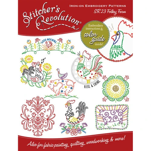 12 Pack - Stitcher's Revolution Iron-On Transfers-Folksy Farm - SR-23 - 043272200235