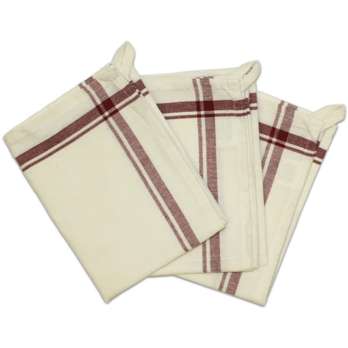 4 Pack - Aunt Martha's Stitch 'Em Up Retro Stripe Towels 18"X28" 3/Pk-Maroon Stripe - PKMAR