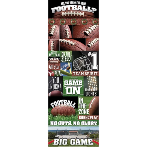 6 Pack - Reminisce Real Sports Cardstock Stickers 4.25"X13"-Football Graphic - RS-CSTK-171