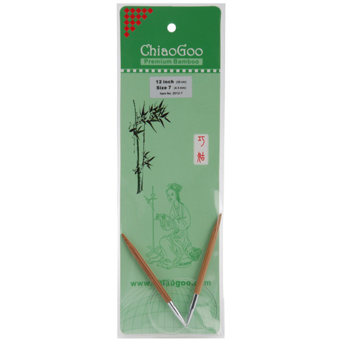 6 Pack - ChiaoGoo Bamboo Circular Knitting Needles 12"-Size 7/4.5mm - 2012-7 - 0812208022582